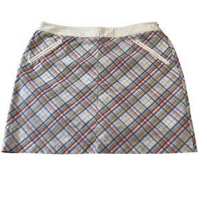 Greg Norman Golf Skort Plaid Pockets A-Line Athletic Skirt 12 Pickleball Casual‎